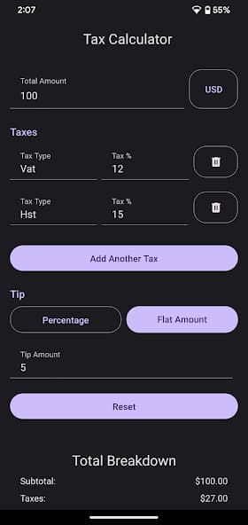 Sales Tax Calculator Screenshot