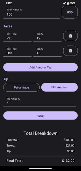 Sales Tax Calculator Screenshot